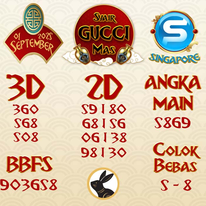 SYAIR SGP GUCCI MAS SENIN 01 SEPTEMBER 2025